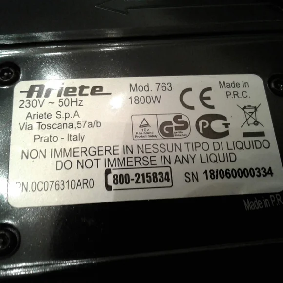 Ariete Grill with European Plug